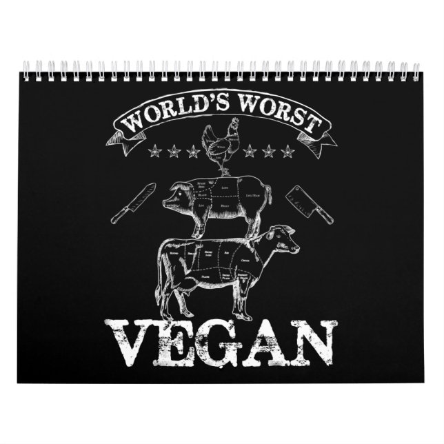 Weltweit am schlimmsten Vegane Fleisch GRILLEN Hüh Kalender (Titelbild)