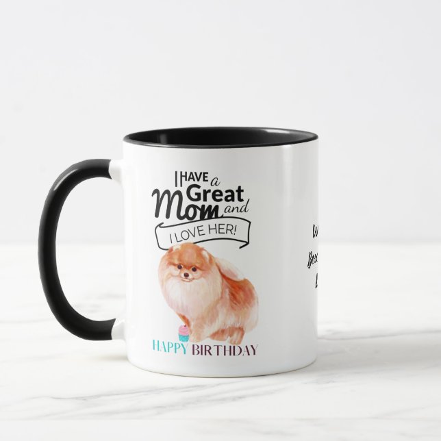 Weltweit BEST Spitz DOG MAMA Personalisiert Tasse (Links)