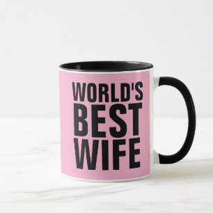 WELTWEIT BESTE EHEFRAU PINK KAFFEE TASSE