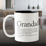 Weltweit beste Großvater Papa Definition Zweifarbige Tasse<br><div class="desc">Personalisieren Sie für Ihren besonderen Großvater,  Großvater,  Großvater,  Papa oder Pop,  um ein einzigartiges Geschenk für den Tag,  Geburtstage,  Weihnachten oder jeden Tag,  den Sie gewollt,  um zu zeigen,  wie viel er für Sie bedeutet. Eine perfekte Art,  ihm zu zeigen,  wie phantastisch er jeden Tag ist. Entwickelt von Thisisnotme©</div>