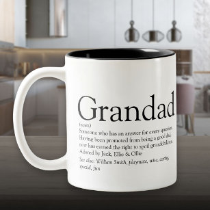 Weltweit beste Großvater Papa Definition Zweifarbige Tasse