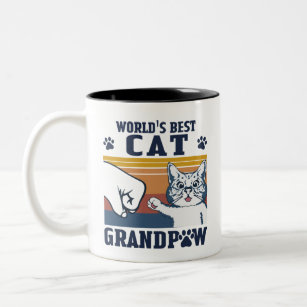 Weltweit beste Katze Opa Zweifarbige Tasse