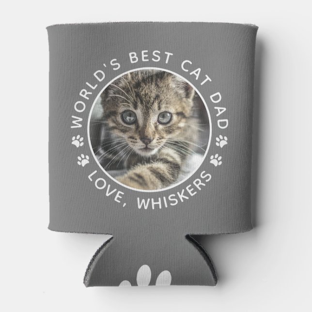 Weltweit bester Cat Vater Niedliches Foto für Haus Dosenkühler (Vorderseite)
