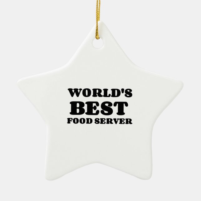WELTWEIT BESTER LEBENSMITTELSERVER KERAMIK ORNAMENT (Vorne)