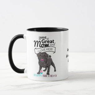 Weltweit bester MOPS DOG MAMA Personalisiert Spaß Tasse