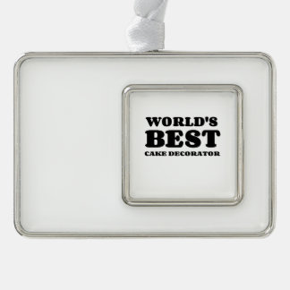 WELTWEIT BESTES CAKE DECORATOR Rahmen-Ornament SILBER