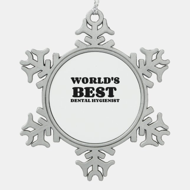 WELTWEIT BESTES DÄNISCHES HYGIENIST SCHNEEFLOCKEN Zinn-Ornament (Vorderseite)