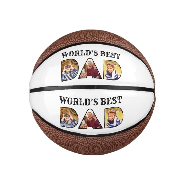 Weltweit bestes Vater-Zitat 3 - FotoCollage Mini Basketball (Vorderseite)