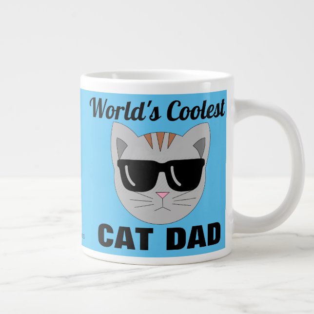 Weltweit Coolste CAT-VATER-Sonnenbrillen-Katze Jumbo-Tasse (Rechts)