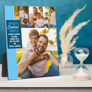 Weltweit coolster Onkel Moderne Fotocollage Fotoplatte