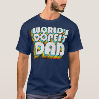 Weltweit coolster Papa Retro-verblasster Stil-Typo T-Shirt