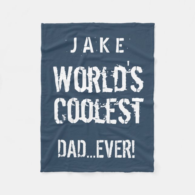 Weltweit Coolster VATER Blue and White Stars J02Z Fleecedecke (Vorderseite)