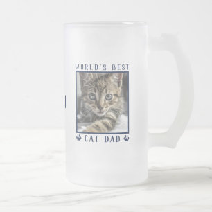 Weltweit das beste Cat Vater Navy Paw Prints Name  Mattglas Bierglas