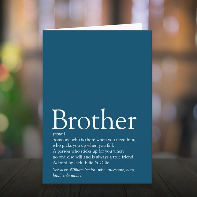Weltweit das beste jemals verbreitete Blau Karte (World's Best Ever Brother Definition Blue Card)