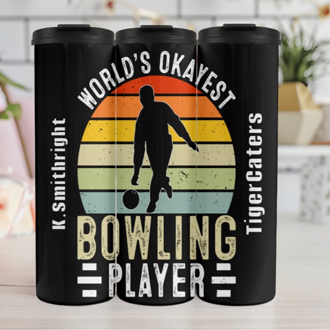 Weltweit der beste Bowling-Player Grafik Thermosbecher (Von Creator hochgeladen)