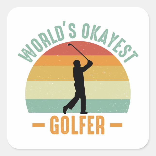 Weltweit der beste Golfer Quadratischer Aufkleber (Vorderseite)