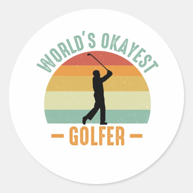 Weltweit der beste Golfer Runder Aufkleber (Vorderseite)
