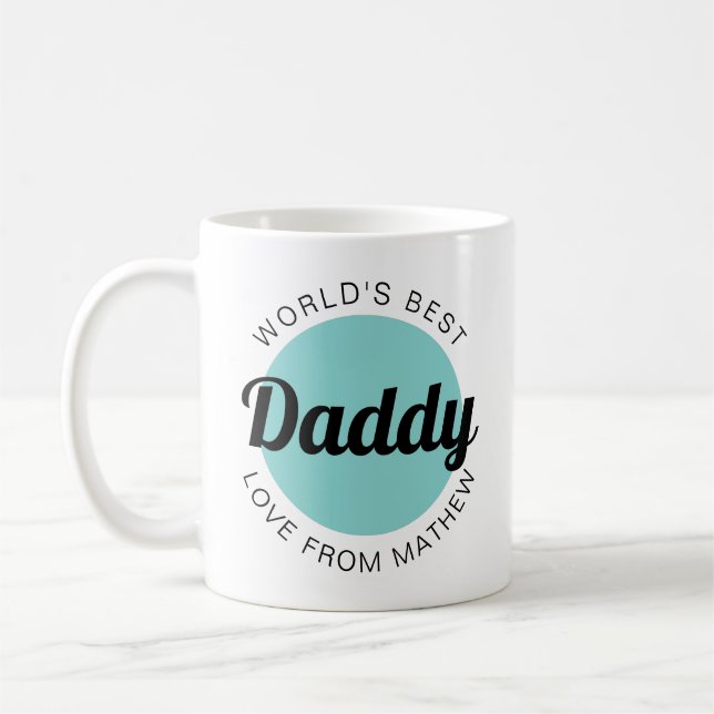 Weltweit der beste Papa Großvater des Aquamarinen  Kaffeetasse (Links)