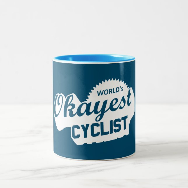 Weltweit der beste Radfahrer Zweifarbige Tasse (Mittel)