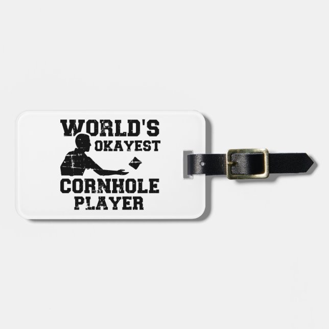 Weltweit erfolgreicher Cornhole-Spieler Gepäckanhänger (Vorderseite horizontal)