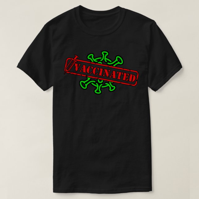 Weltweit geimpft, schwarz, klein T-Shirt (Design vorne)