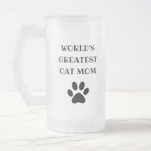 Weltweit größter Katzentext-Mama Personalisiert Mattglas Bierglas