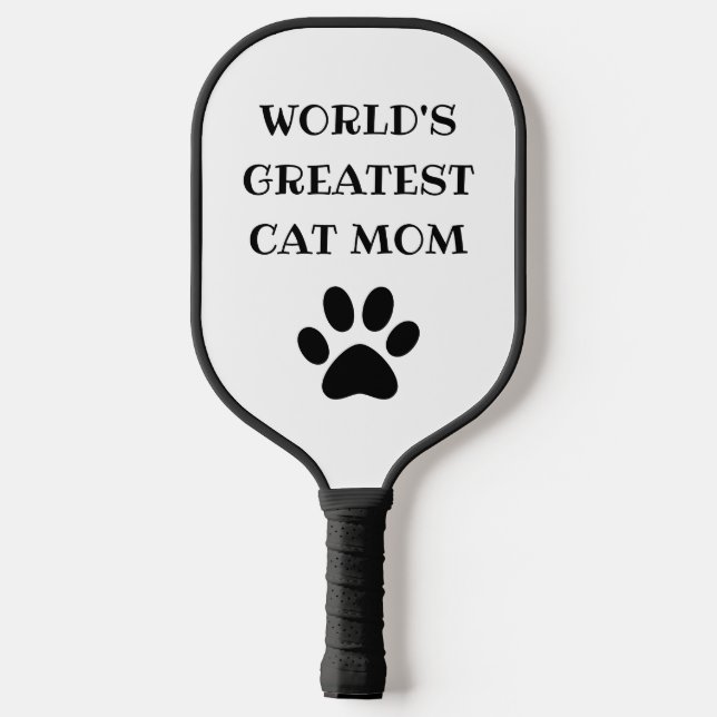 Weltweit größter Katzentext-Mama Personalisiert Pickleball Schläger (Rückseite)