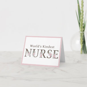 Weltweit netteste Krankenpflegerin Florales Weihna Dankeskarte