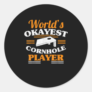 Weltweit Okayester Cornhole Spieler Cornhole Runder Aufkleber