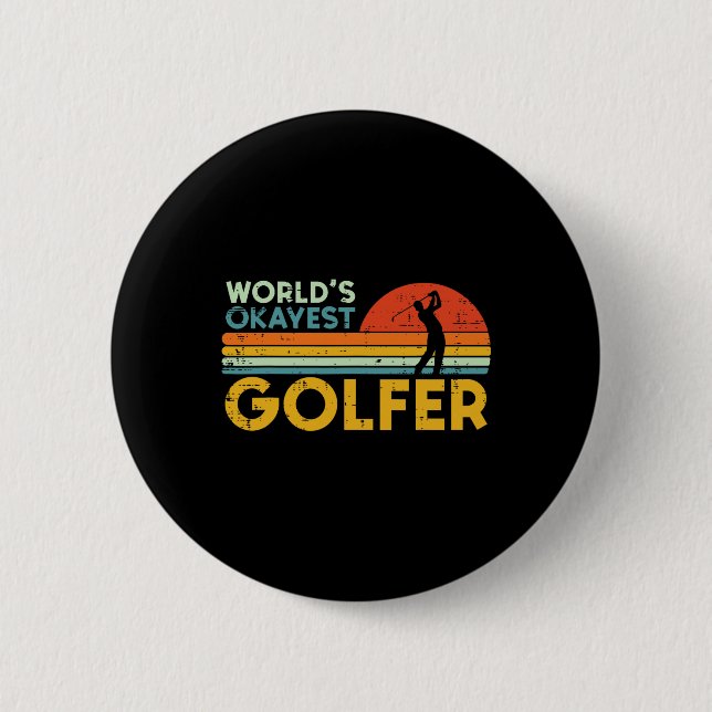 Weltweit Okayester Golfer Retro-Golf-Witz Dad Männ Button (Vorderseite)