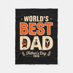 Weltweit Papa Grillmeister lustiger BBQ Humor Väte Fleecedecke