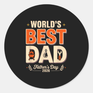 Weltweit Papa Grillmeister lustiger BBQ Humor Väte Runder Aufkleber