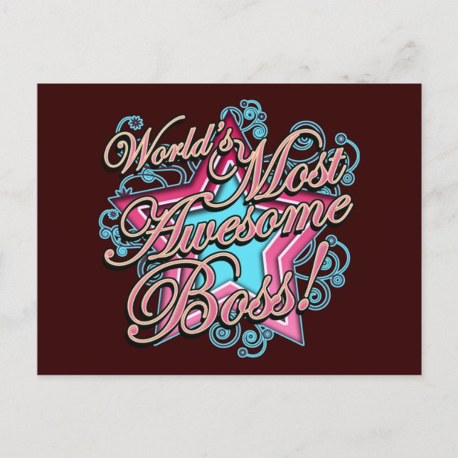 Weltweit Phantastischste Boss Postkarte (Vorderseite)