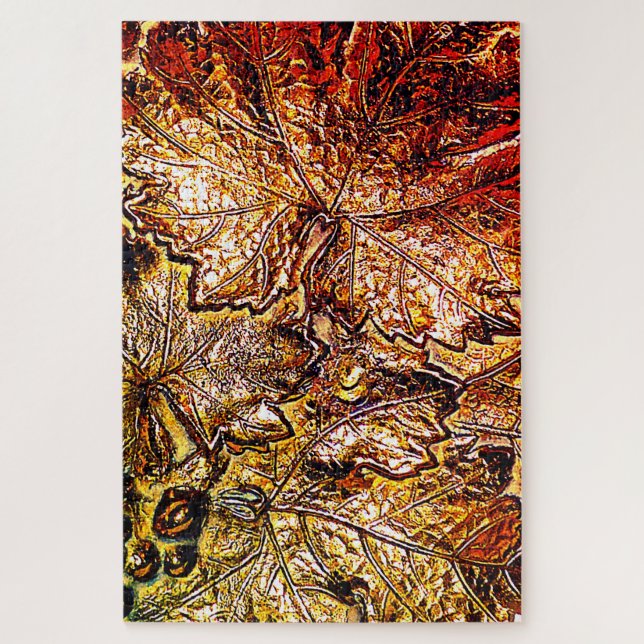 WELTWEIT SCHWIERIGSTE ROT- UND GOLD-GRAPE-BLÄTTER PUZZLE (Vertikal)