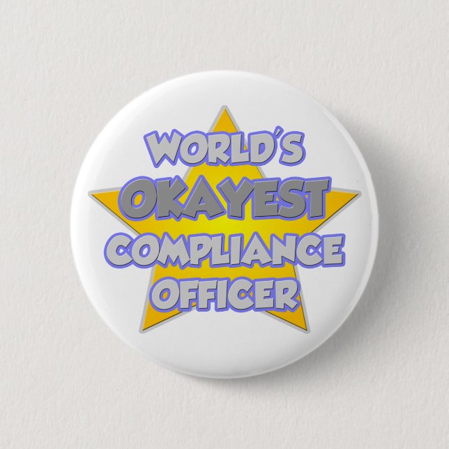 Weltweit Top Compliance Officer .. Joke Button (Vorderseite)
