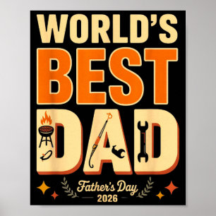 Weltweit Vaters BBQ-Grill Humor Vatertag 2026 Poster