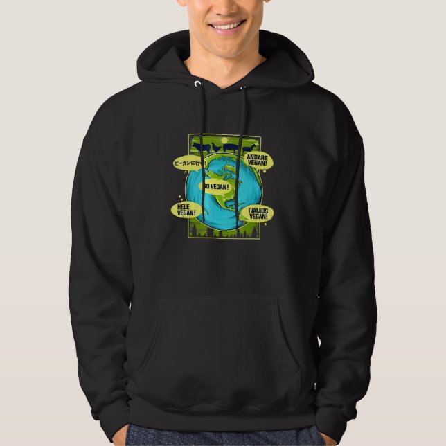 Weltweit Vegan gehen Hoodie (Vorderseite)