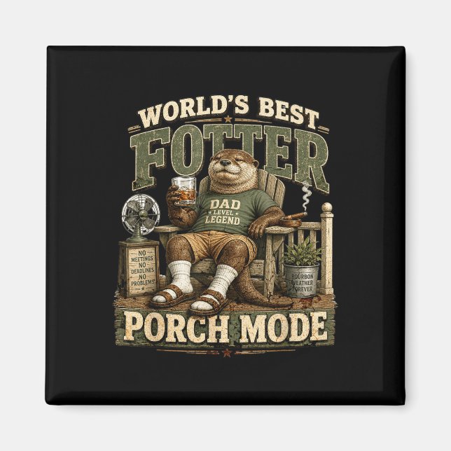 Weltweit verrückteste Veranda Mode lustiger Otter  Magnet (Vorne)