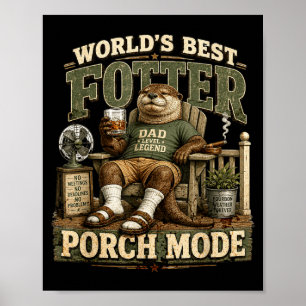 Weltweit verrückteste Veranda Mode lustiger Otter Poster