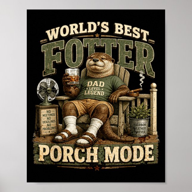 Weltweit verrückteste Veranda Mode lustiger Otter  Poster (Vorne)