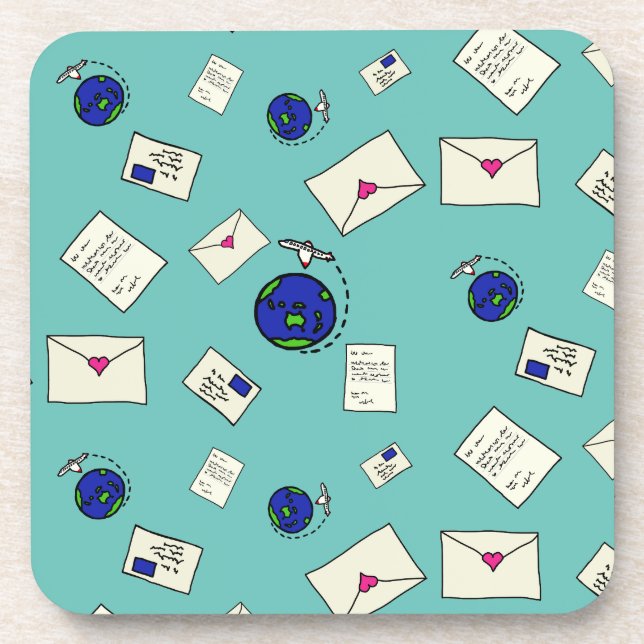 Weltweit verschicken getränkeuntersetzer (Vorderseite)