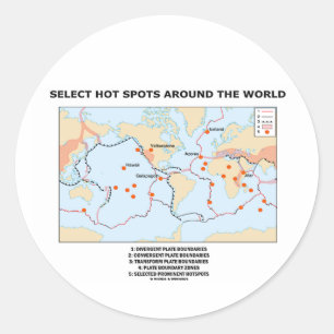 Weltweite Auswahl von Hot Spots Runder Aufkleber