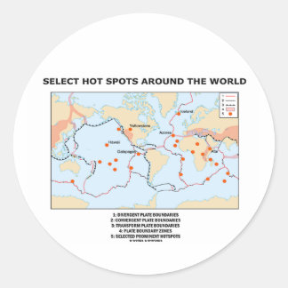 Weltweite Auswahl von Hot Spots Runder Aufkleber