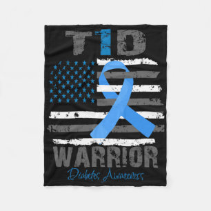 Weltweite Diabetes-Bewusstseins-Blaues Band T1d Wa Fleecedecke