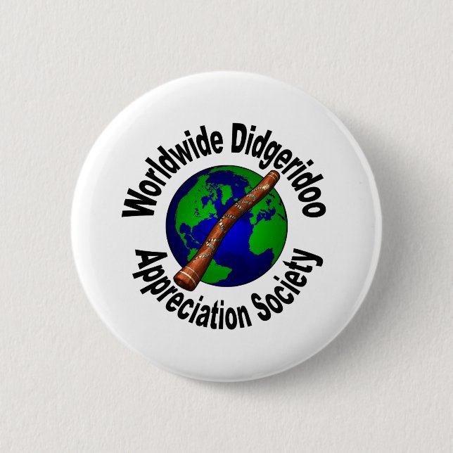 Weltweite Didgeridoo Anerkennungs-Gesellschaft Button (Vorderseite)