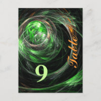 Weltweite grüne Tischnummer - Postkarte