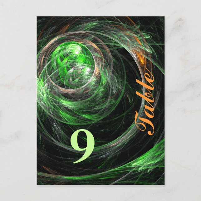 Weltweite grüne Tischnummer - Postkarte (Vorderseite)