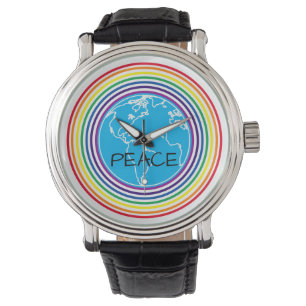 Weltweite Personalisierte Rainbow-Uhr Armbanduhr