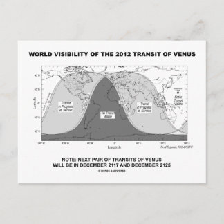 Weltweite Sichtbarkeit der Venus-Transit 2012 Postkarte