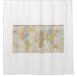 Weltweite Zeitzonen-Karte Duschvorhang